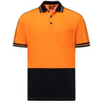 SW89-Hi-Vis-Sustainable-Short-Sleeve-Safety-Polo-OrangeNavy