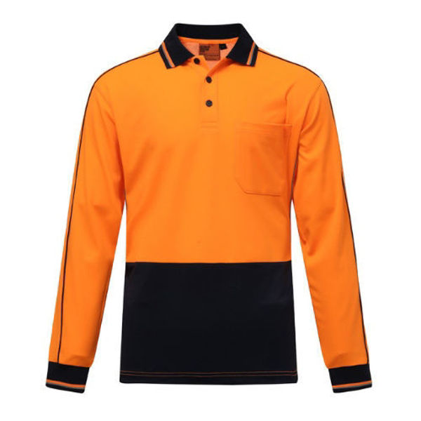 SW90-Hi-Vis-Sustainable-Long-Sleeve-Safety-Polo-OrangeNavy