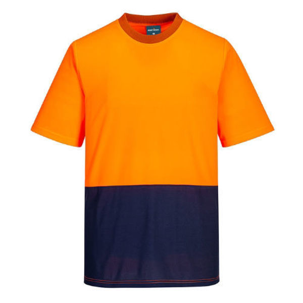 MP111-Hi-Vis-Two-Tone-T-Shirt-OrangeNavy